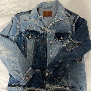 Zara ripped denim jacket